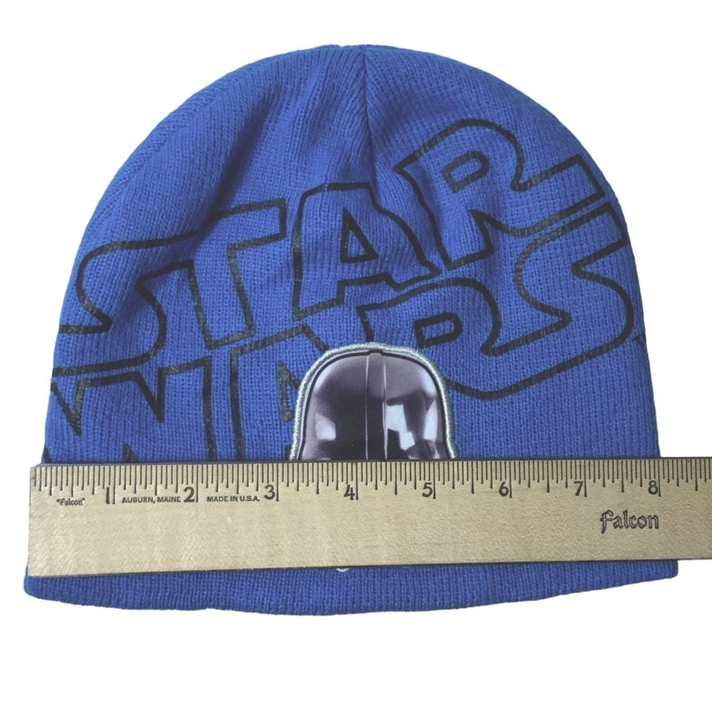 Star Wars Knit Beanie Cap Darth Vader Blue Black Boys Kids Ski Hat Blue One Size - Picture 2 of 13